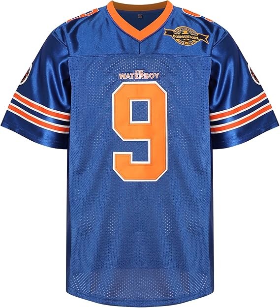 Phoneutrix Bobby Boucher #9 The Waterboy Adam Sandler Movie Mud Dogs Bourbon Bowl Football Jersey