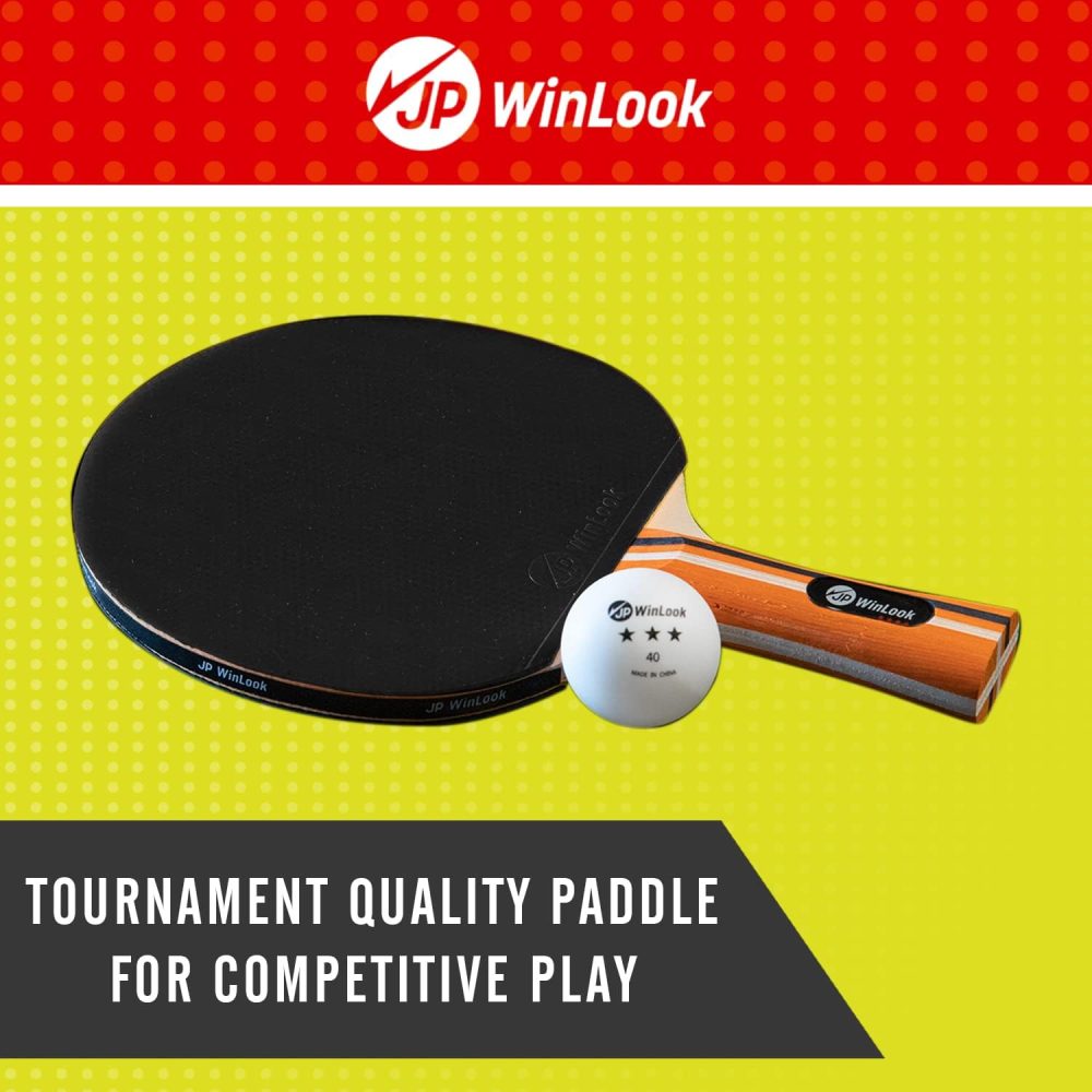 JP WinLook Ping Pong Paddle Set - Four Professional Table Tennis Paddles, Eight Balls, and A Case for Indoor & Outdoor Play - Premium Ping Pong Racket Set for All Players - Image 5