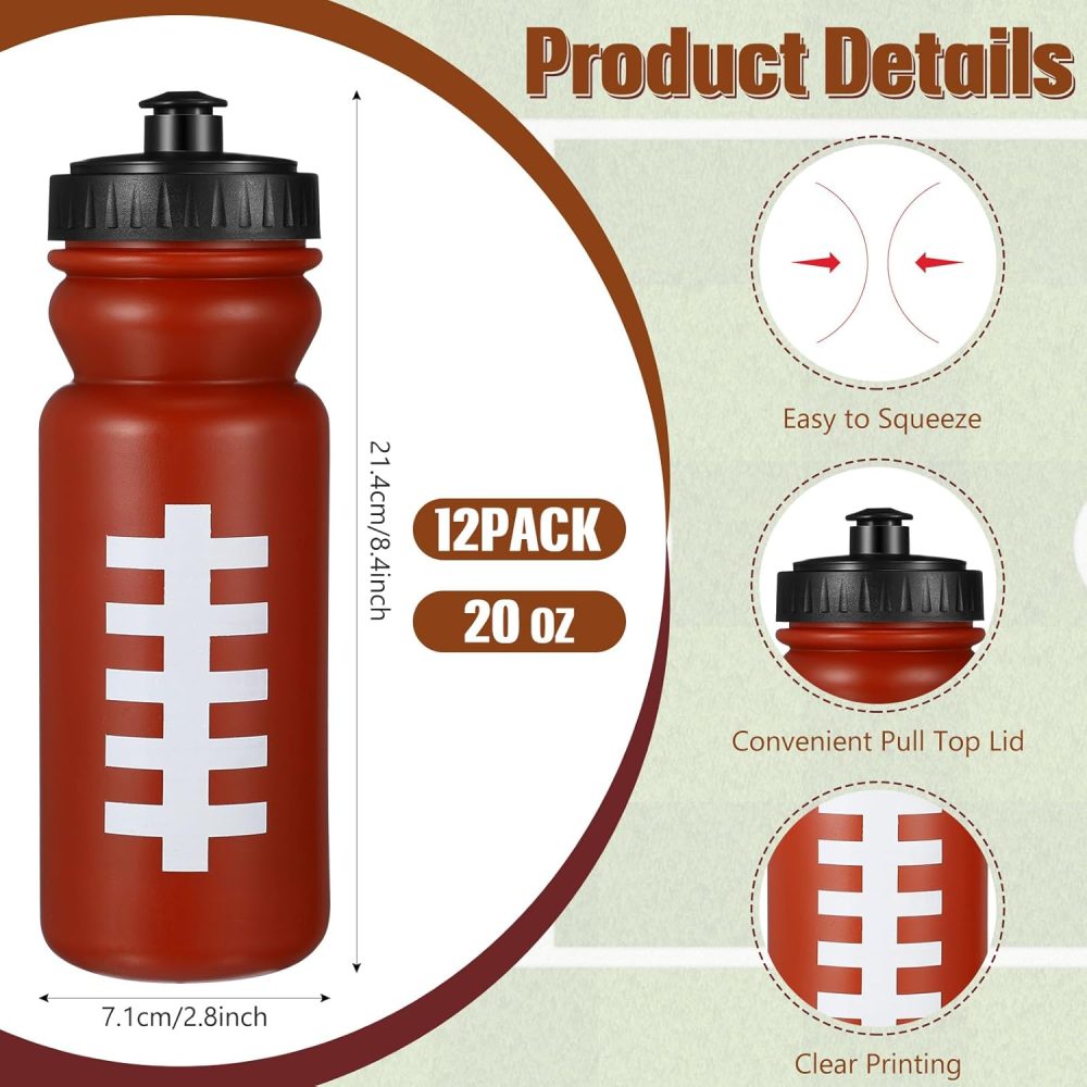 24 Pcs Sport Party Favors Include 12 Pcs 20 oz Plastic Soccer Football Basketball Water Bottles Bulk 12 Pcs 40"x12" Softball Baseball Cooling Towels for Soccer Sport Team Gift - Image 3