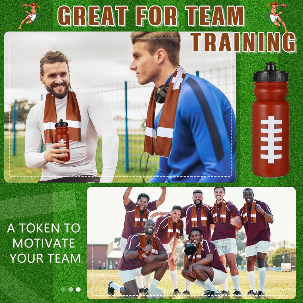 24 Pcs Sport Party Favors Include 12 Pcs 20 oz Plastic Soccer Football Basketball Water Bottles Bulk 12 Pcs 40"x12" Softball Baseball Cooling Towels for Soccer Sport Team Gift - Image 5